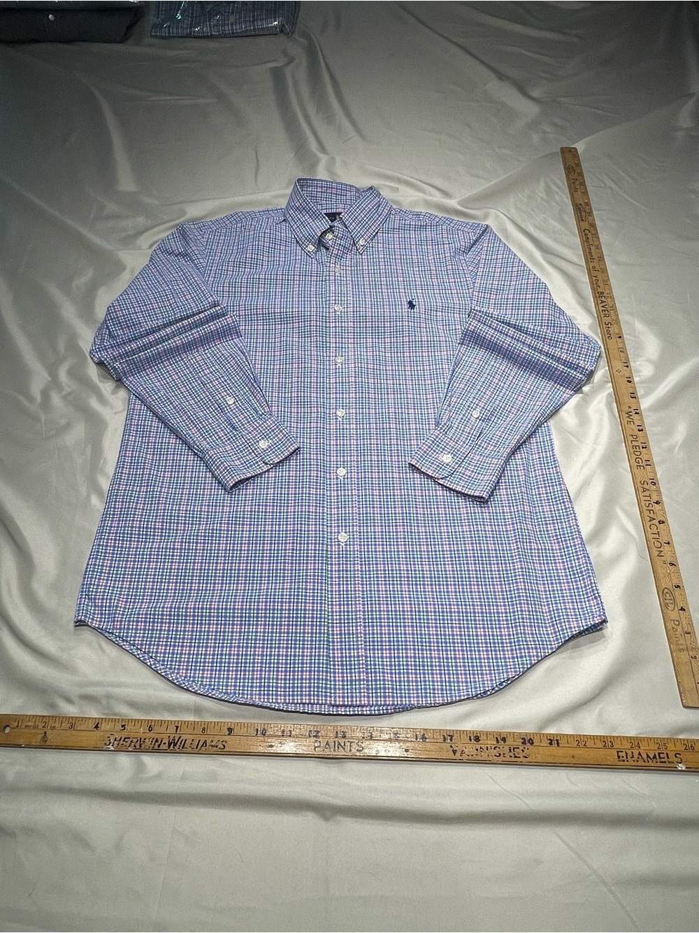 Ralph Lauren Blue and Purple Check Button-Down Shirt
